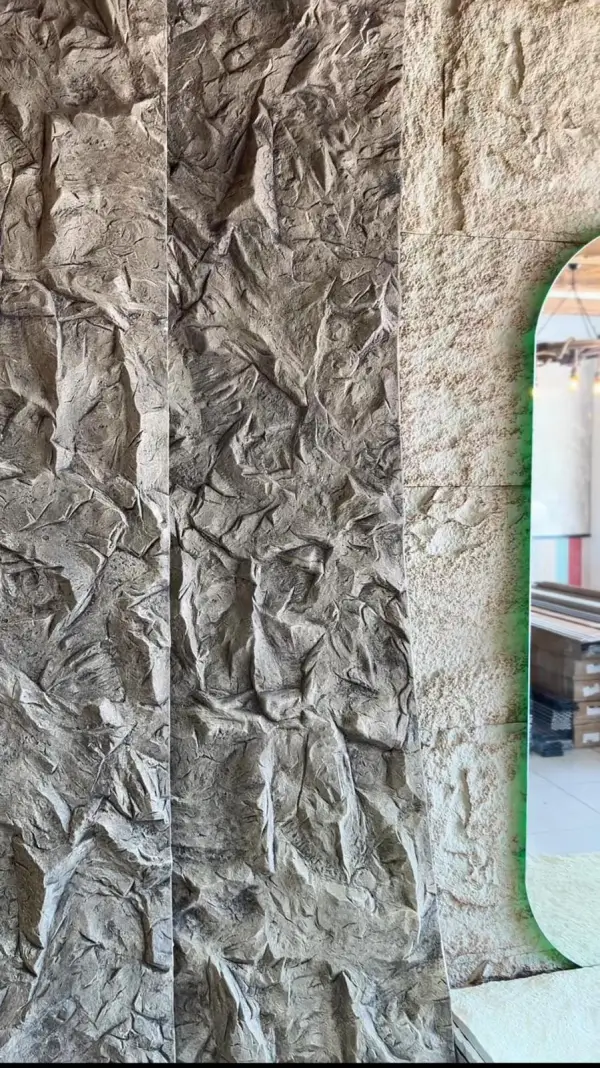 60x290 cm Kaya Desenli Duvar Paneli Gri 