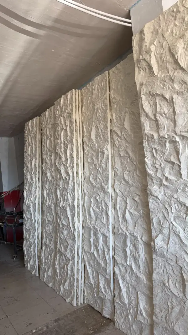 60x290 cm Kaya Desenli Duvar Paneli  Krem
