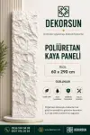 60x290 cm Kaya Desenli Duvar Paneli Beyaz 