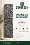 60x290 cm Kaya Desenli Duvar Paneli Gri 