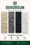 60x290 cm Kaya Desenli Duvar Paneli  Krem