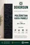 60x290 cm Kaya Desenli Duvar Paneli Siyah 